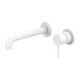 NERO WALL BASIN MIXER SEPARATE BACK PLATE 160MM SPOUT MATTE WHITE