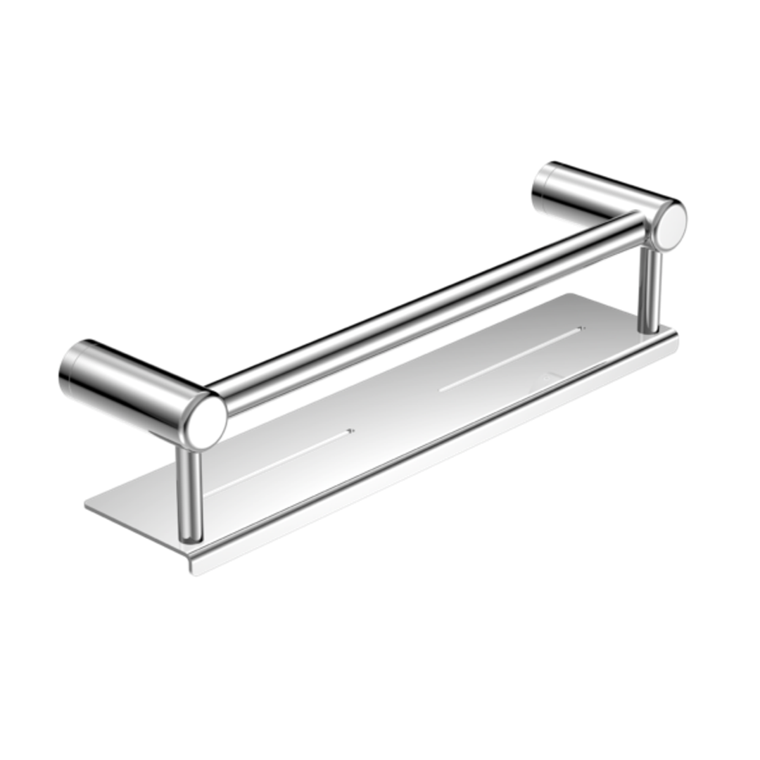 NERO MECCA CARE 25MM GRAB RAIL WITH SHELF 300MM CHROME