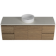 Timberline Nevada Vanity 1500mm Left Wg Basin Silksurface Ac Top Wall Hung