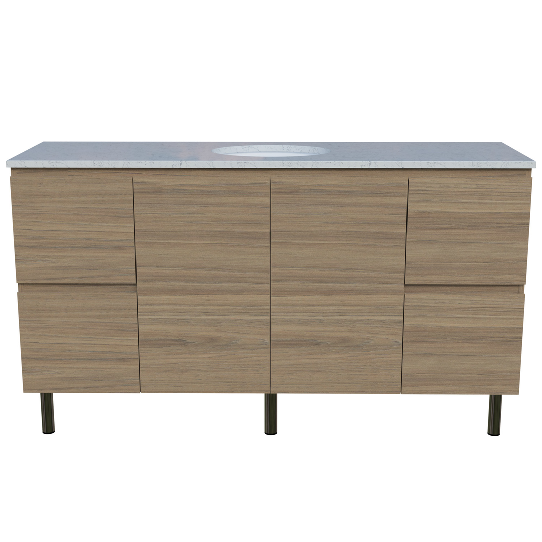 Timberline Nevada 1500 Sgl Bowl Silksurface Top White Gloss U/C Basin On Legs