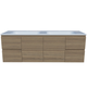 Timberline Nevada Vanity 1500mm Double Bowl Stadium Top Wall Hung