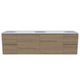 Timberline Nevada Vanity 1800mm Double Bowl Stadium Top Wall Hung