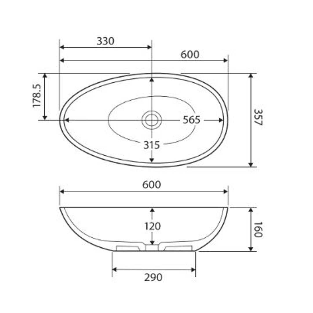 Fienza Bahama MkII Solid Surface Basin