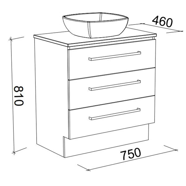 ASHTON VANITY CABINET ONLY 735MM NO TOP FLOORSTANDING(TIMBERLN P#:A75XF) - Burdens Plumbing