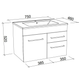 Indiana Vanity 750mm Alpha Ceramic Top  Wall Hung(Timberln P#:I75Aw)
