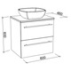 Timberline Oxbow Vanity 600mm 20mm Silk Surface Top With Ceramic Basin Wall Hung