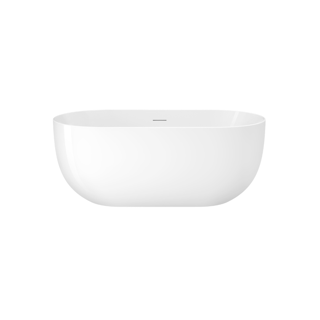 Linsol Nora 1700Mm Freestanding Bath With Overflow Gloss White