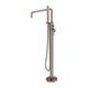 Nero Zen Stainless Steel Freestanding Bath Mixer With Outdoor Shower Hose Brushed Bronze