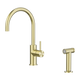 Nero Zen Stainless Steel Kitchen Mixer With Hand Spray Brushed Gold