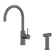 Nero Zen Stainless Steel Kitchen Mixer With Hand Spray Graphite