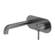 Nero Zen Stainless Steel Wall Basin/Bath Mixer 185Mm Spout Graphite