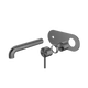 Nero Zen Stainless Steel Wall Basin/Bath Mixer 185Mm Spout Trim Kits Only Graphite