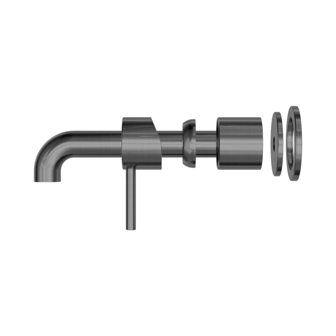 Nero Zen Stainless Steel Wall Basin/Bath Mixer 185Mm Spout Trim Kits Only Graphite
