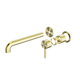 Nero Zen Stainless Steel Wall Basin/Bath Mixer 185Mm Spout Trim Kits Only Brushed Gold