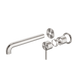 Nero Zen Stainless Steel Wall Basin/Bath Mixer 185Mm Spout Trim Kits Only Brushed Nickel