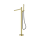 Nero Pure Ss316L Progressive Freestanding Bath Mixer & Outdoor Shower Hose Brushed Gold