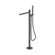 Nero Pure Ss316L Progressive Freestanding Bath Mixer With Outdoor Shower Hose Graphite