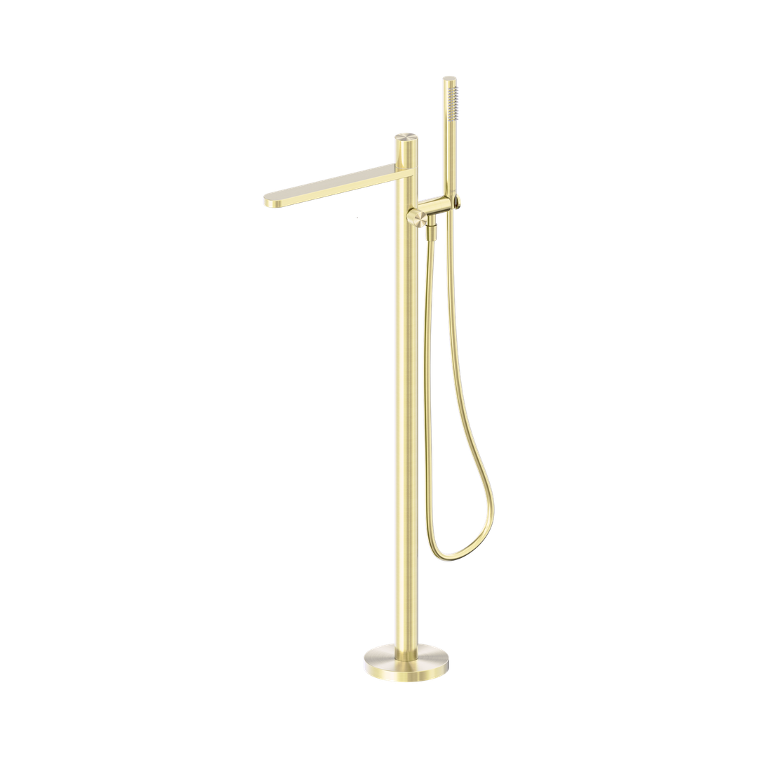 Nero Pure Ss316L Progressive Freestanding Bath Mixer Brushed Gold