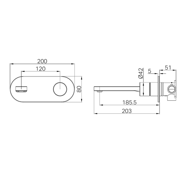 Nero Pure Ss316L Progressive Wall Basin/Bath Mixer Graphite