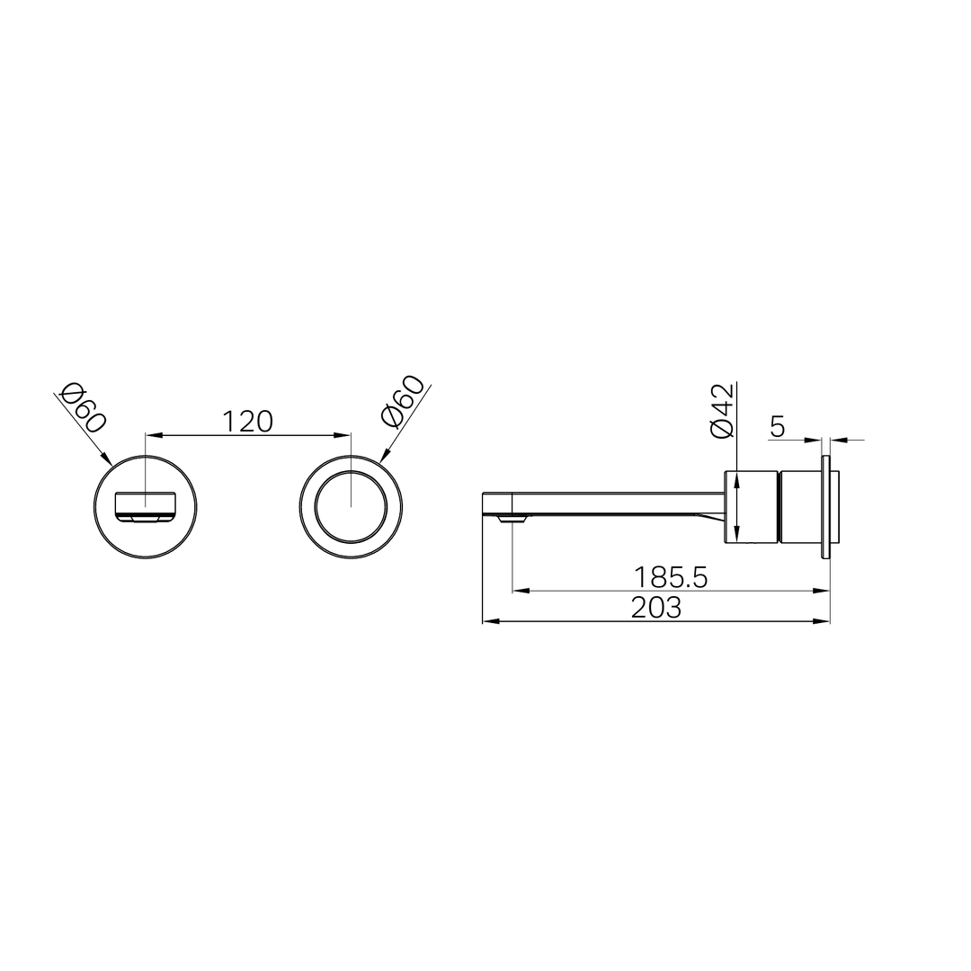 Nero Pure Ss316L Progressive Wall Basin/Bath Mixer Back Plate Trim Kits Only Brushed Gold