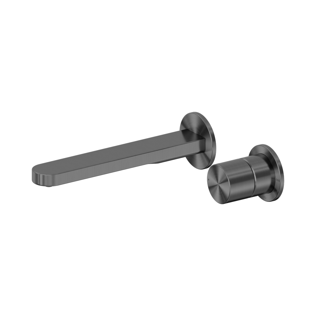 Nero Pure Ss316L Progressive Wall Basin/Bath Mixer Separate Back Plate Graphite