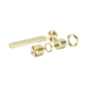 Nero Pure Ss316L Progressive Brushed Gold Back Plate Wall Basin/Bath Mixer Trim Kits Only