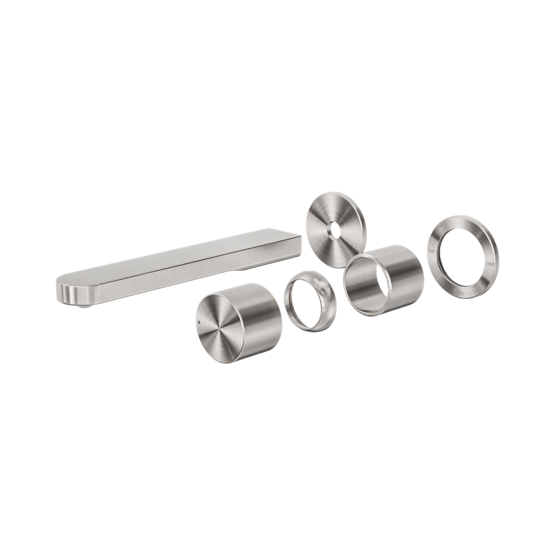 Nero Pure Ss316L Progressive Wall Basin/Bath Mixer Back Plate Trim Kits Only Brushed Nickel