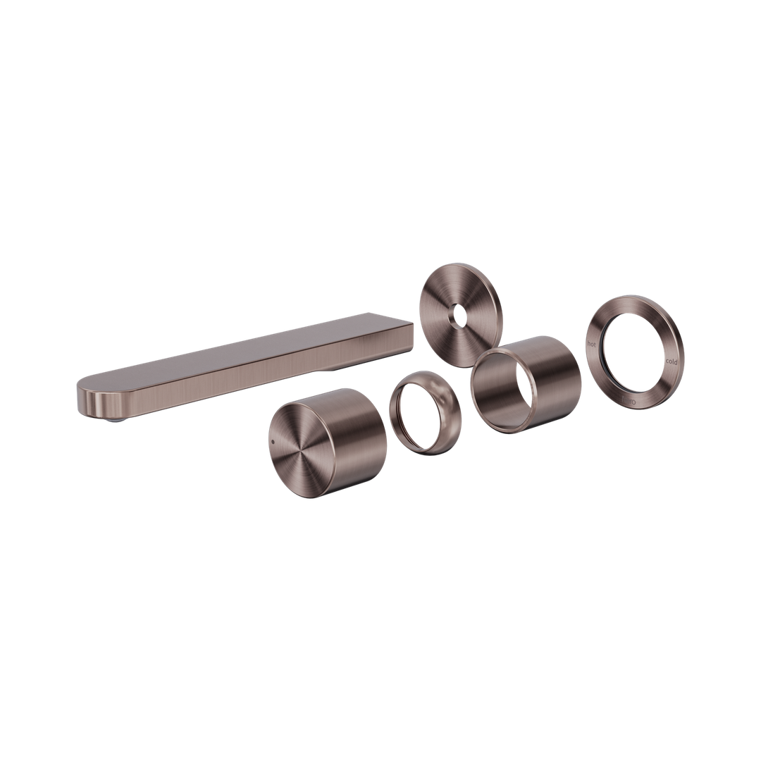 Nero Pure Ss316L Progressive Wall Basin/Bath Mixer Back Plate Trim Kits Only Brushed Bronze