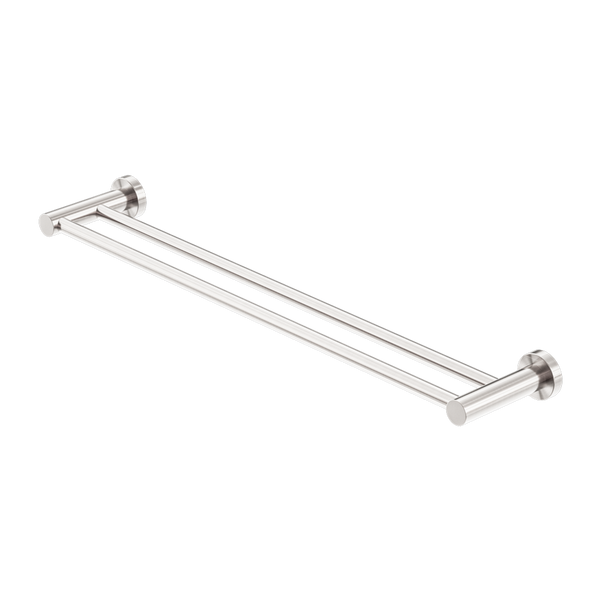 Nero Mecca Double Towel Rail 600Mm Brushed Nickel