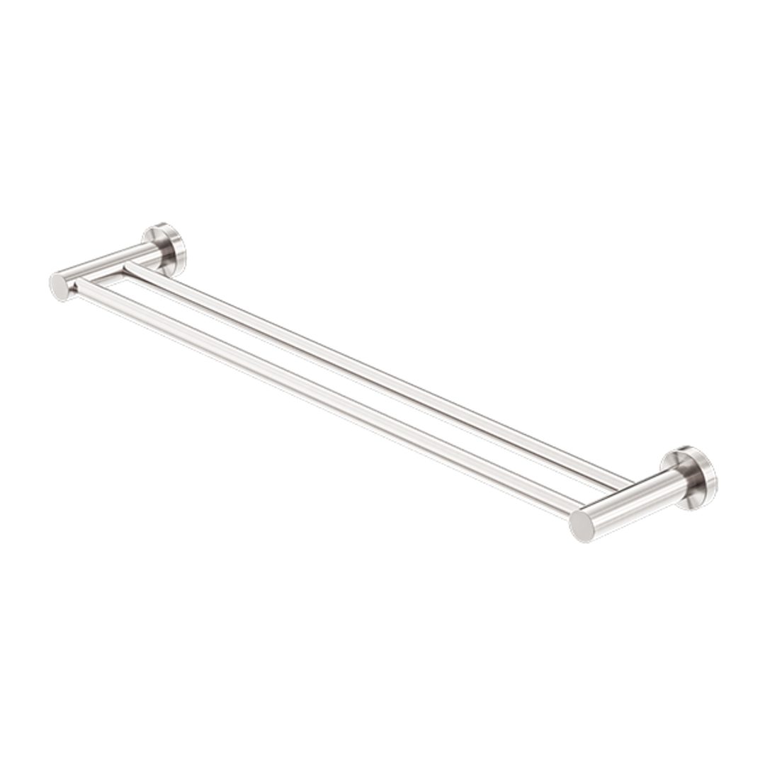 Mecca Double Towel Rail 600mm Brushed Nickel