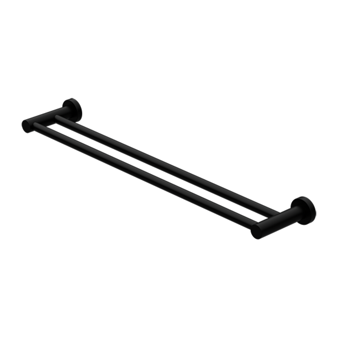 Mecca Double Towel Rail 600mm Matt Black