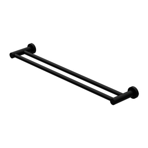 Mecca Double Towel Rail 600mm Matt Black