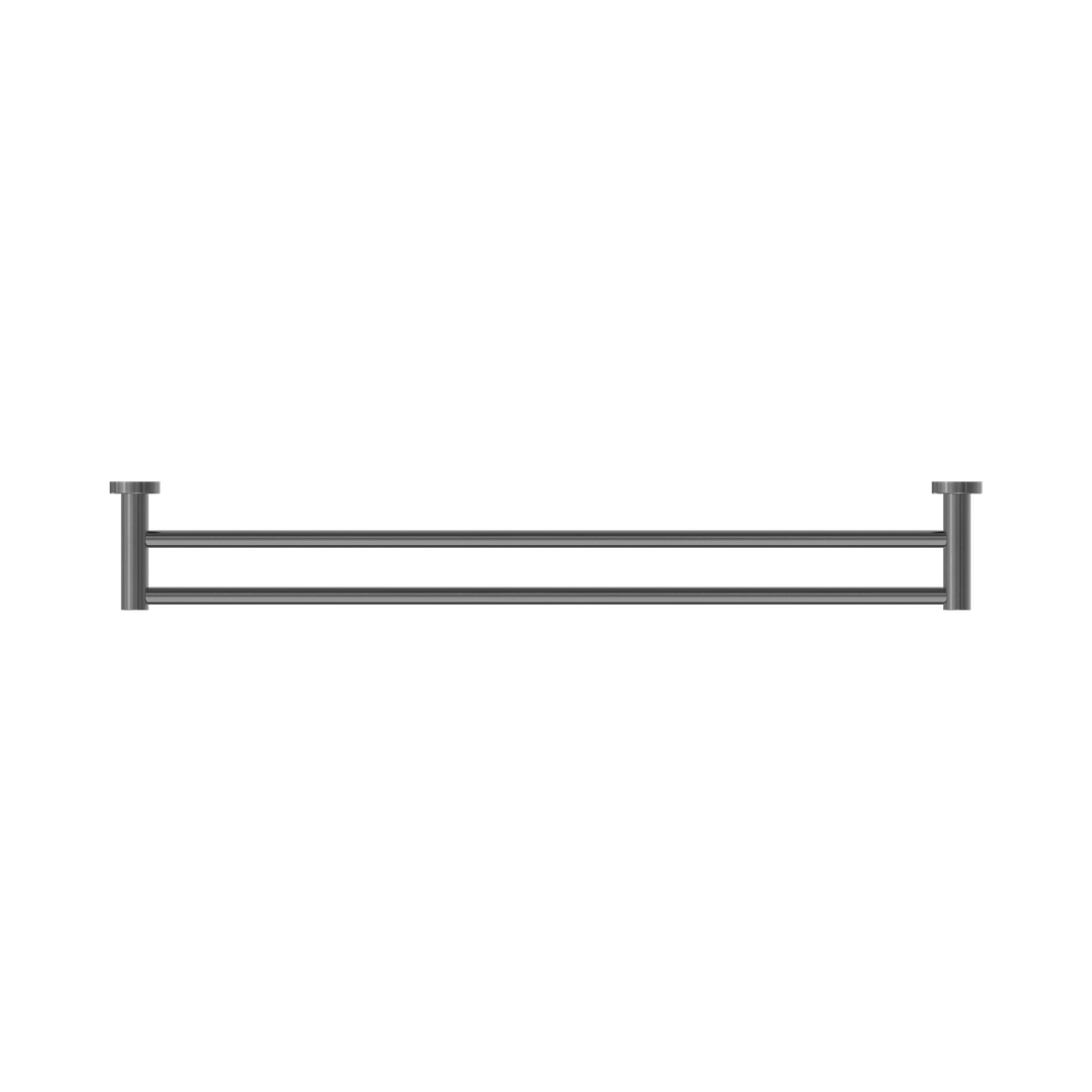 Nero Mecca Double Towel Rail 800Mm Gun Metal