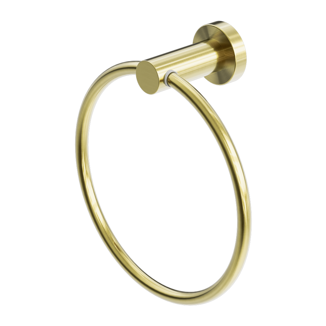 Mecca Hand Towel Ring Brushed Gold