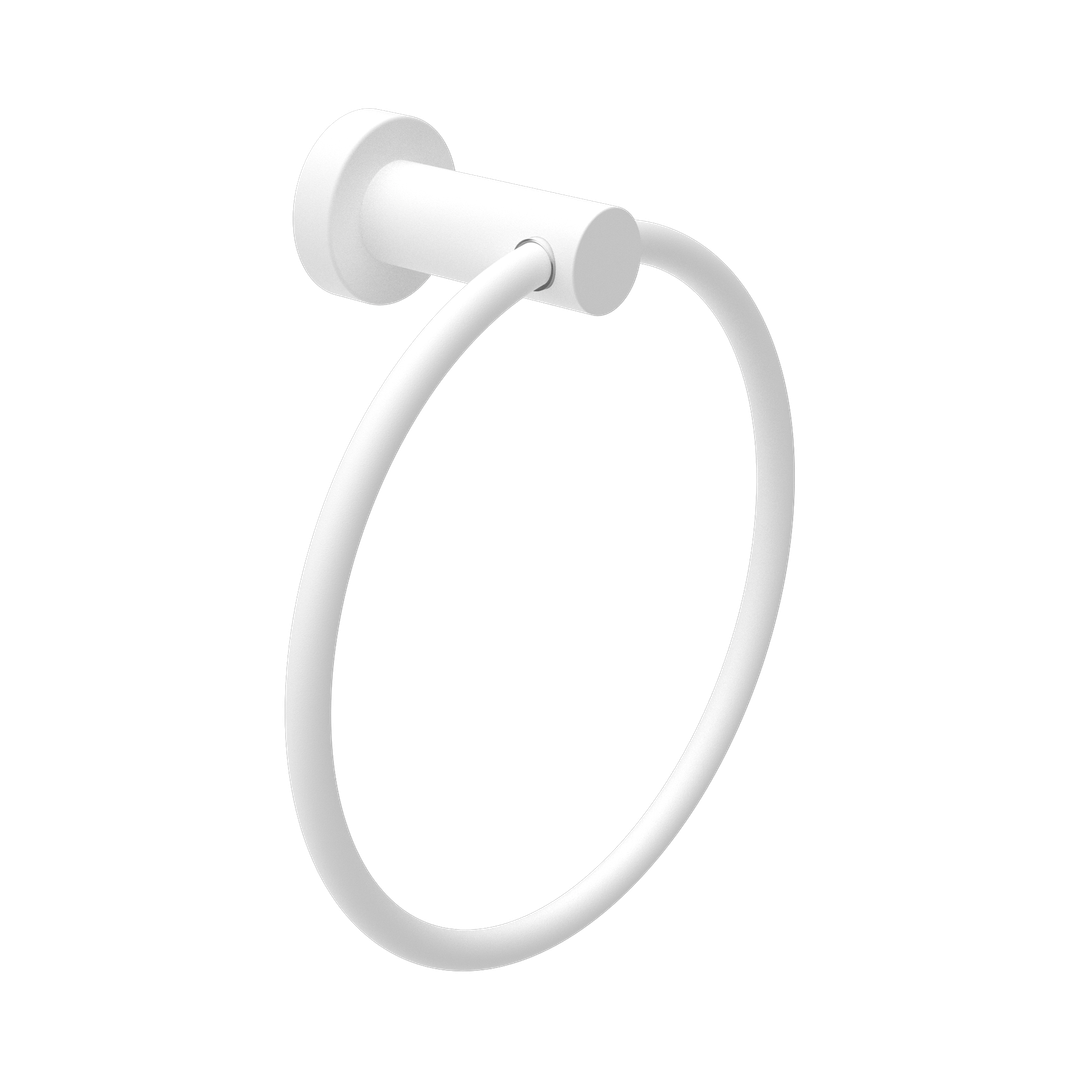 Nero Mecca Hand Towel Ring Matte White