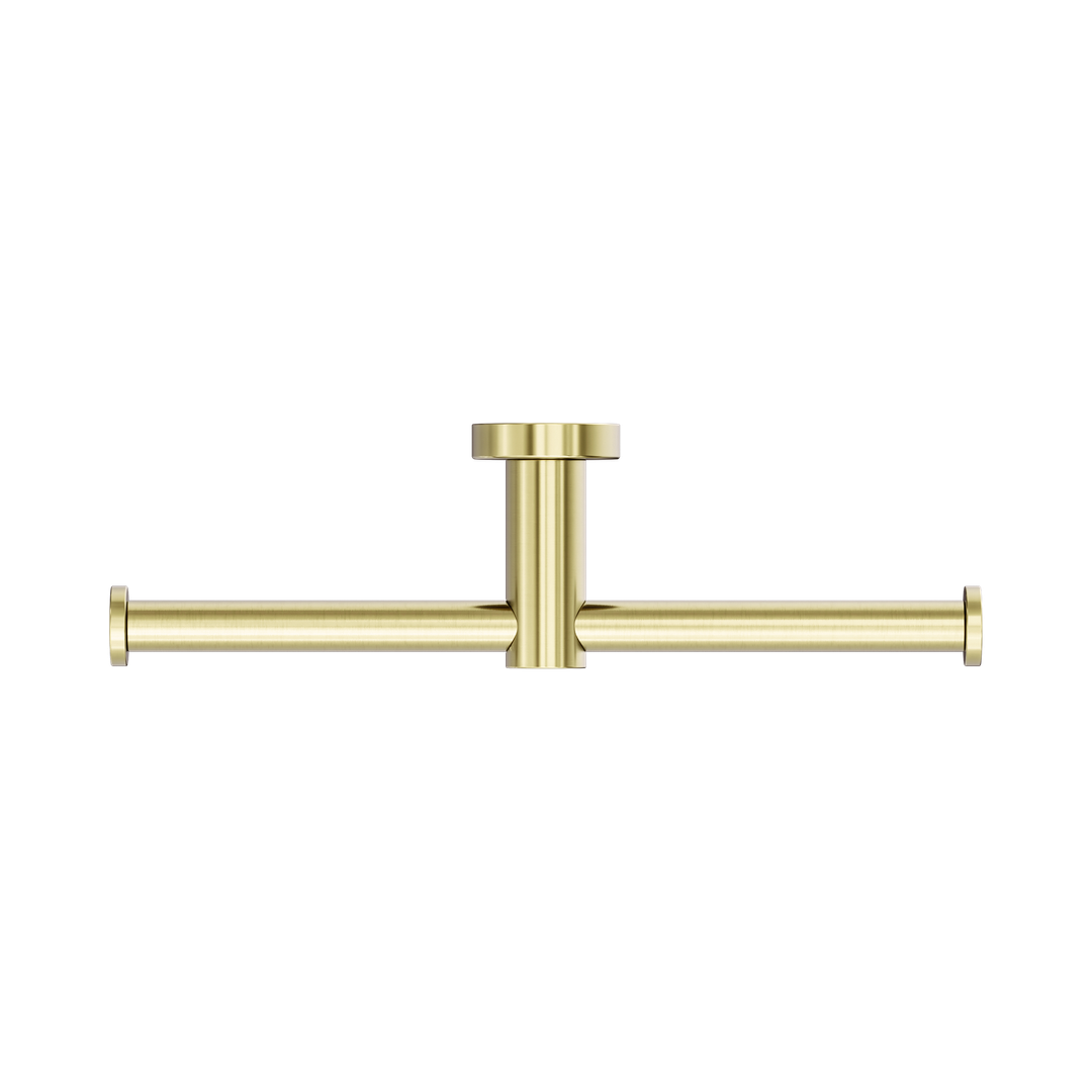 Nero Mecca Double Toilet Roll Holder Brushed Gold Nr1986Dbg