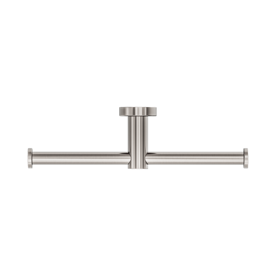 Nero Mecca Double Toilet Roll Holder Brushed Nickel Nr1986Dbn