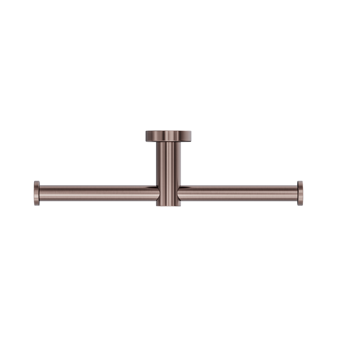 Nero Mecca Double Toilet Roll Holder Brushed Bronze Nr1986Dbz