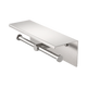 Nero Mecca Double Toilet Roll Holder With Shelf Brushed Nickel