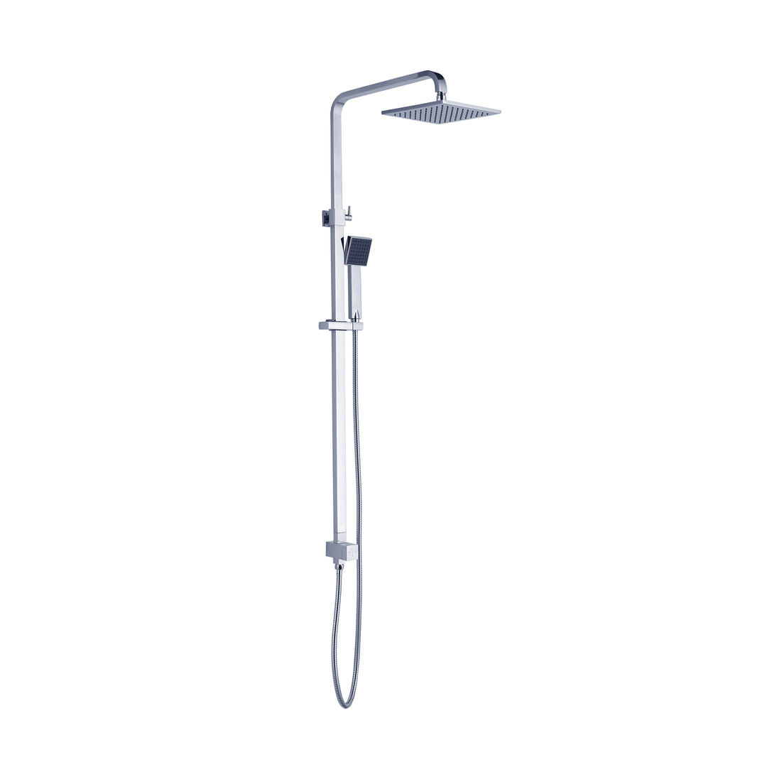 Nero Vibe Square Shower Set Bottom Inlet - Chrome