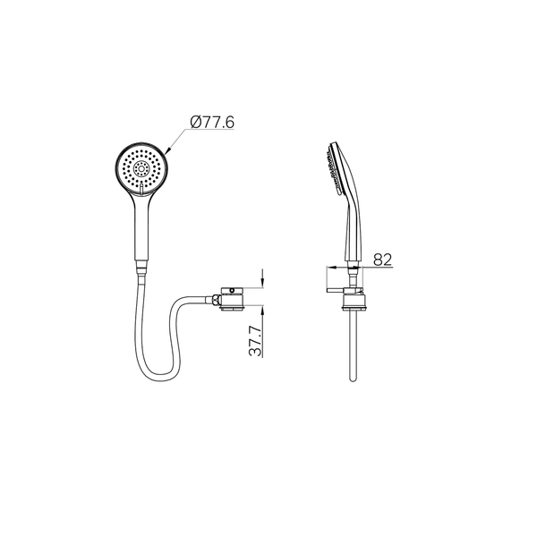 Nero Caravan External Shower Chrome