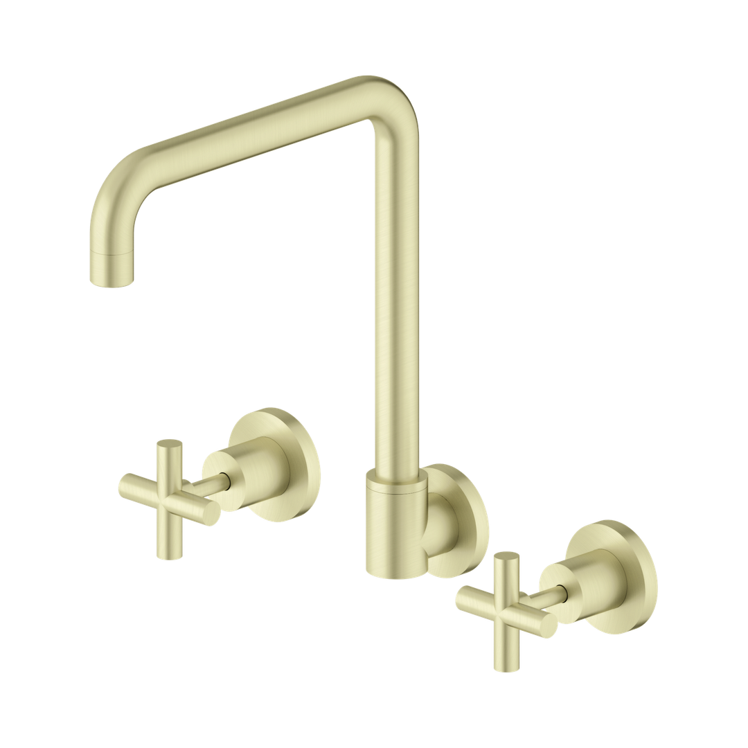 Nero X Plus Wall Kitchen Set Swivel Spout Brushed Gold