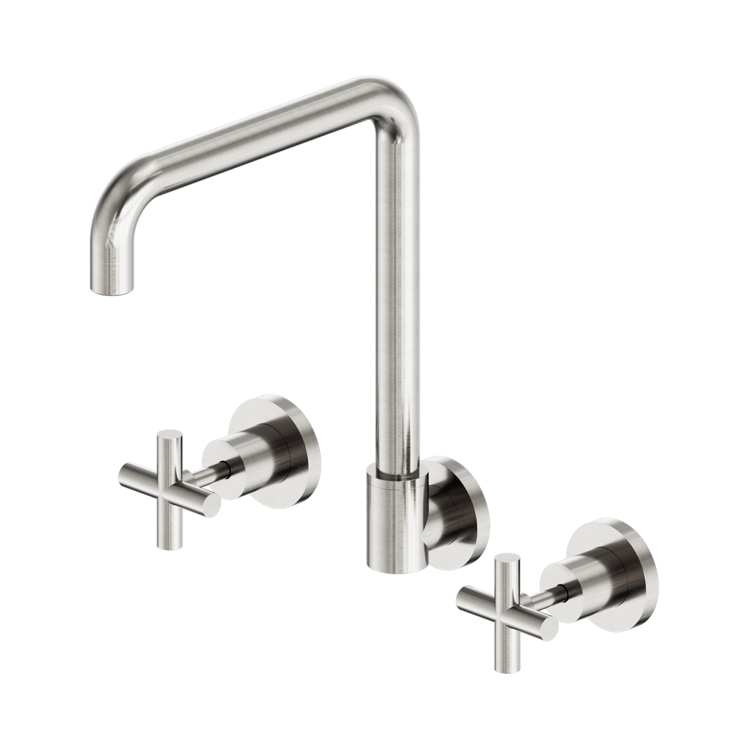Nero X Plus Wall Kitchen Set Swivel Spout Brushed Nickel