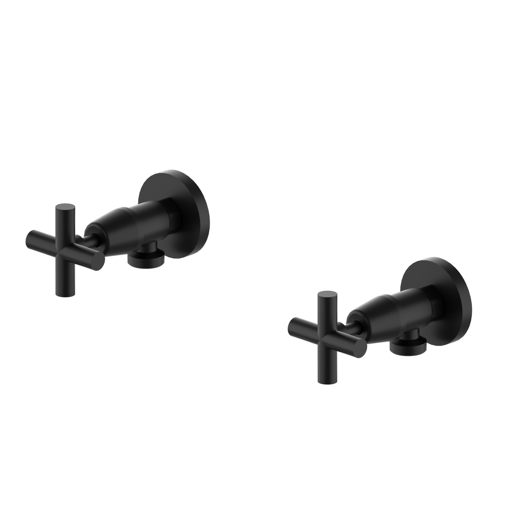 Nero X Plus Washing Machine Stops (Pair) Matt Black