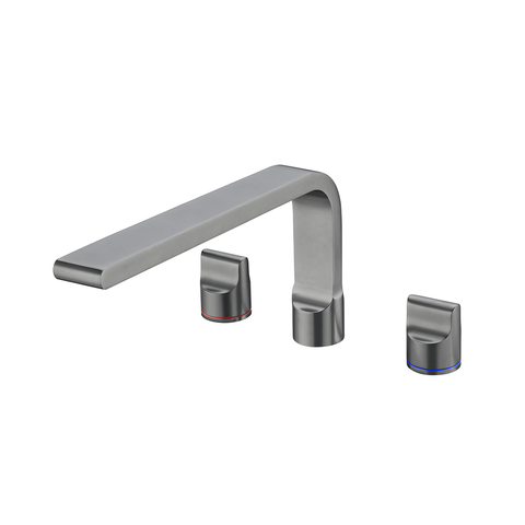 Nero Pearl Bath Set With Swivel Spout - Gun Metal Grey