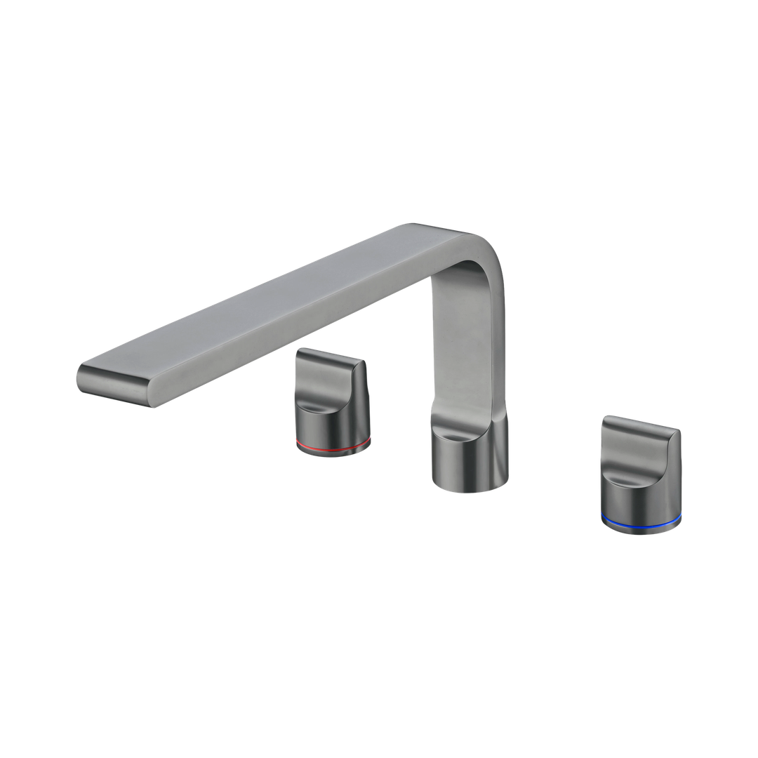 Nero Pearl Bath Set With Swivel Spout - Gun Metal Grey