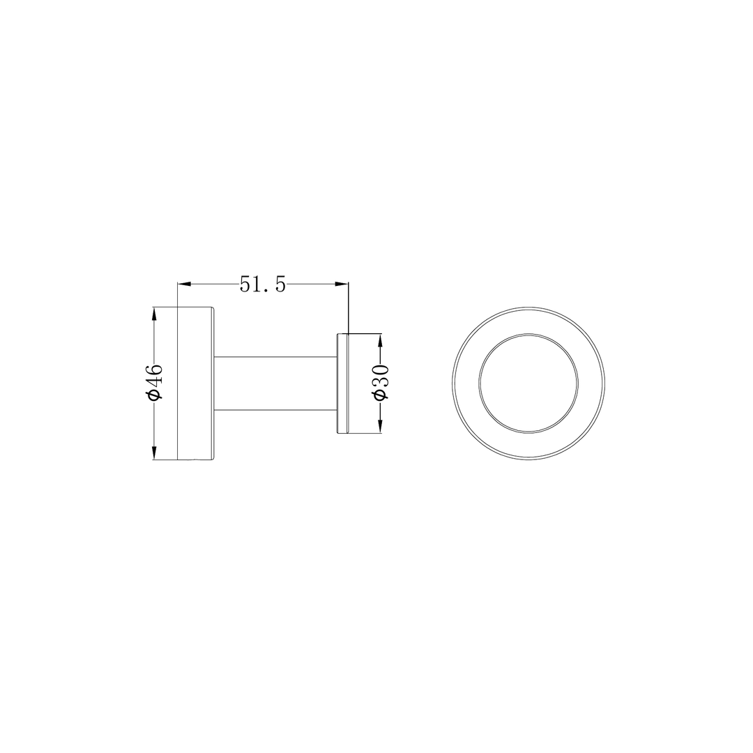 Nero Classic Robe Hook Brushed Nickel