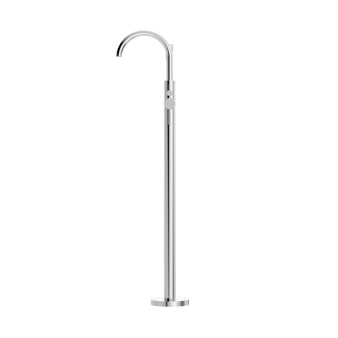 Nero Nova Round Floormount Mixer With Handshower - Chrome