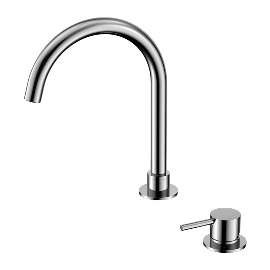 Nero Mecca Hob Basin Mixer Round Spout - Chrome