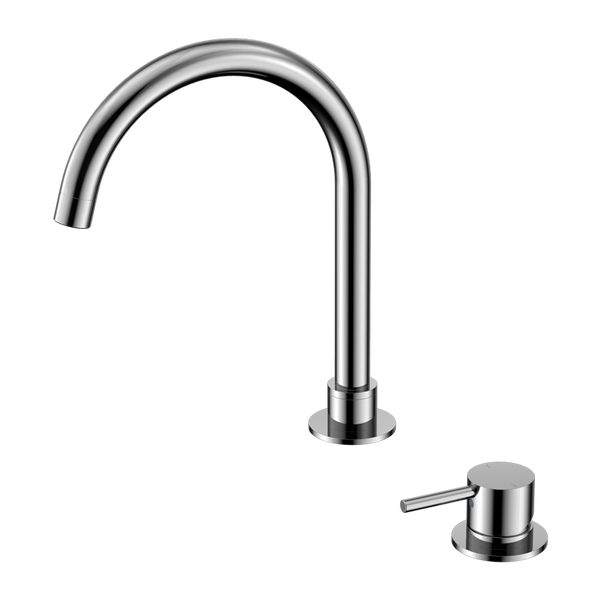 Nero Mecca Hob Basin Mixer Round Spout Chrome